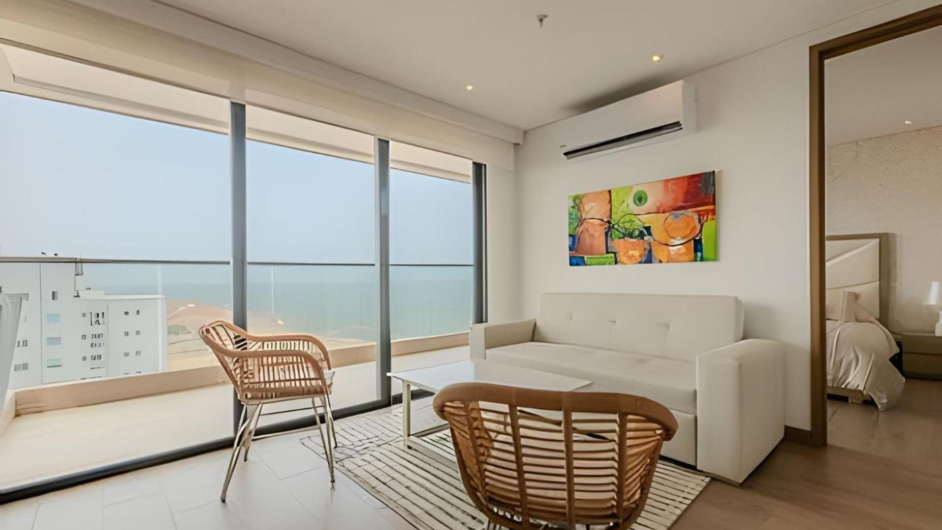 Vista Al Mar/ Centro Histórico/ Nuevo Piso 26 1br Apartamento Cartagena